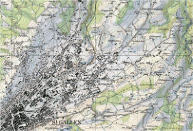 Karte St. Gallen (SG) heute, © swisstopo
