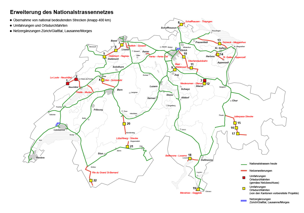 Erweiterung des Nationalstrassennetzes