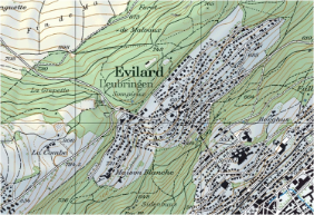 Karte Evilard (BE) heute