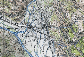 Karte Biasca (TI) um 1950, © swisstopo