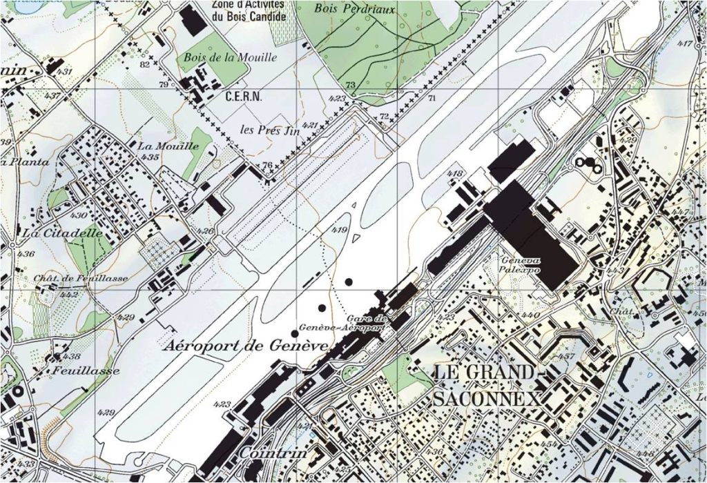 Karte Flughafen Genf (GE) heute