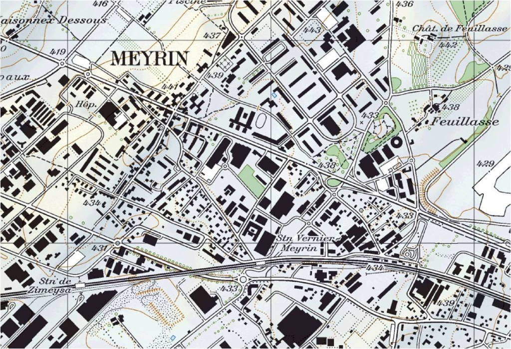 Karte Meyrin (GE) heute