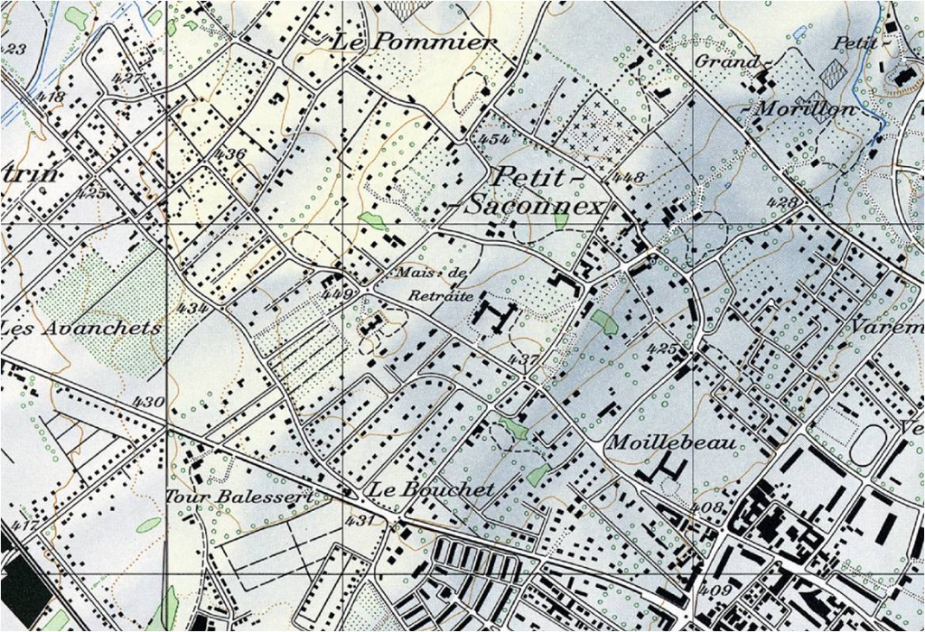 Karte Sacconex (GE) um 1950