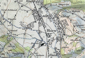 Karte Horw (LU) um 1950
