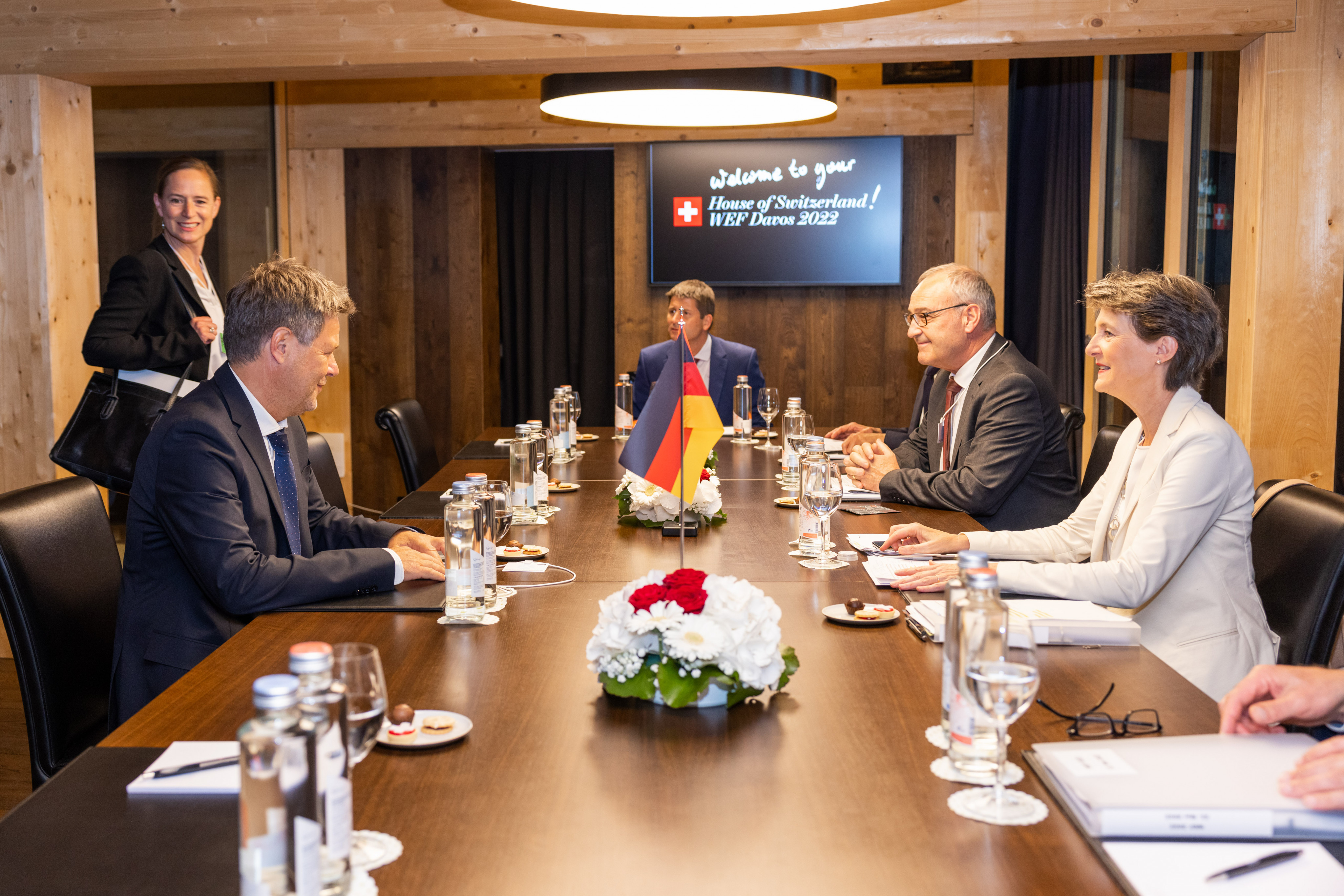 WEF Habeck Parmelin Gespräch