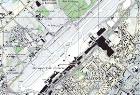 Carte d'aeroport de Genève (GE) aujourd'hui