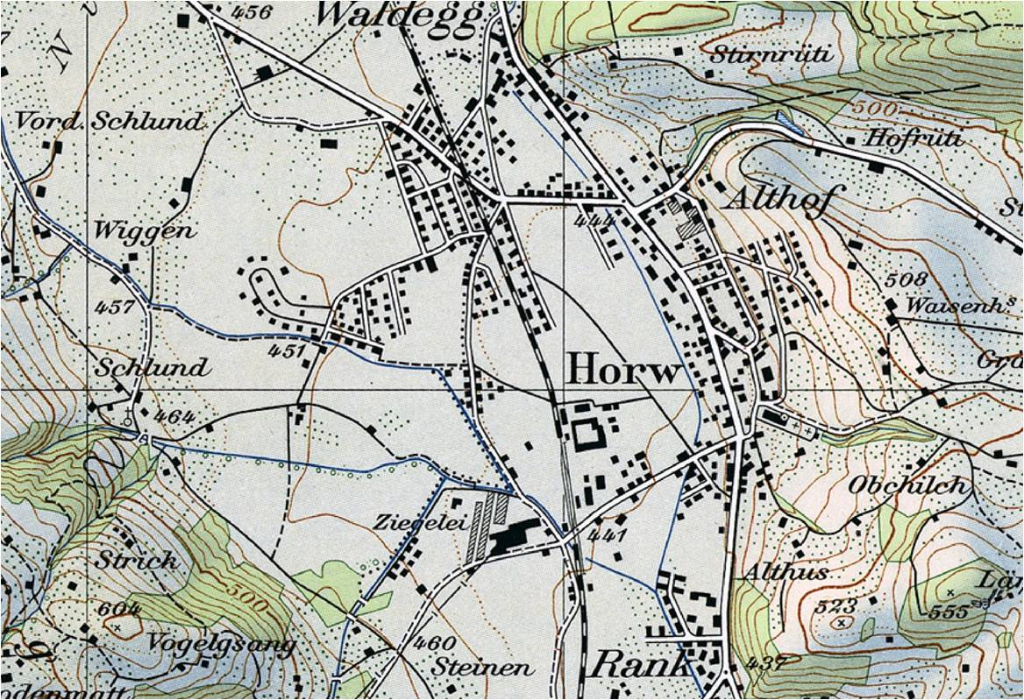 Carte d'Horw (LU) en 1950
