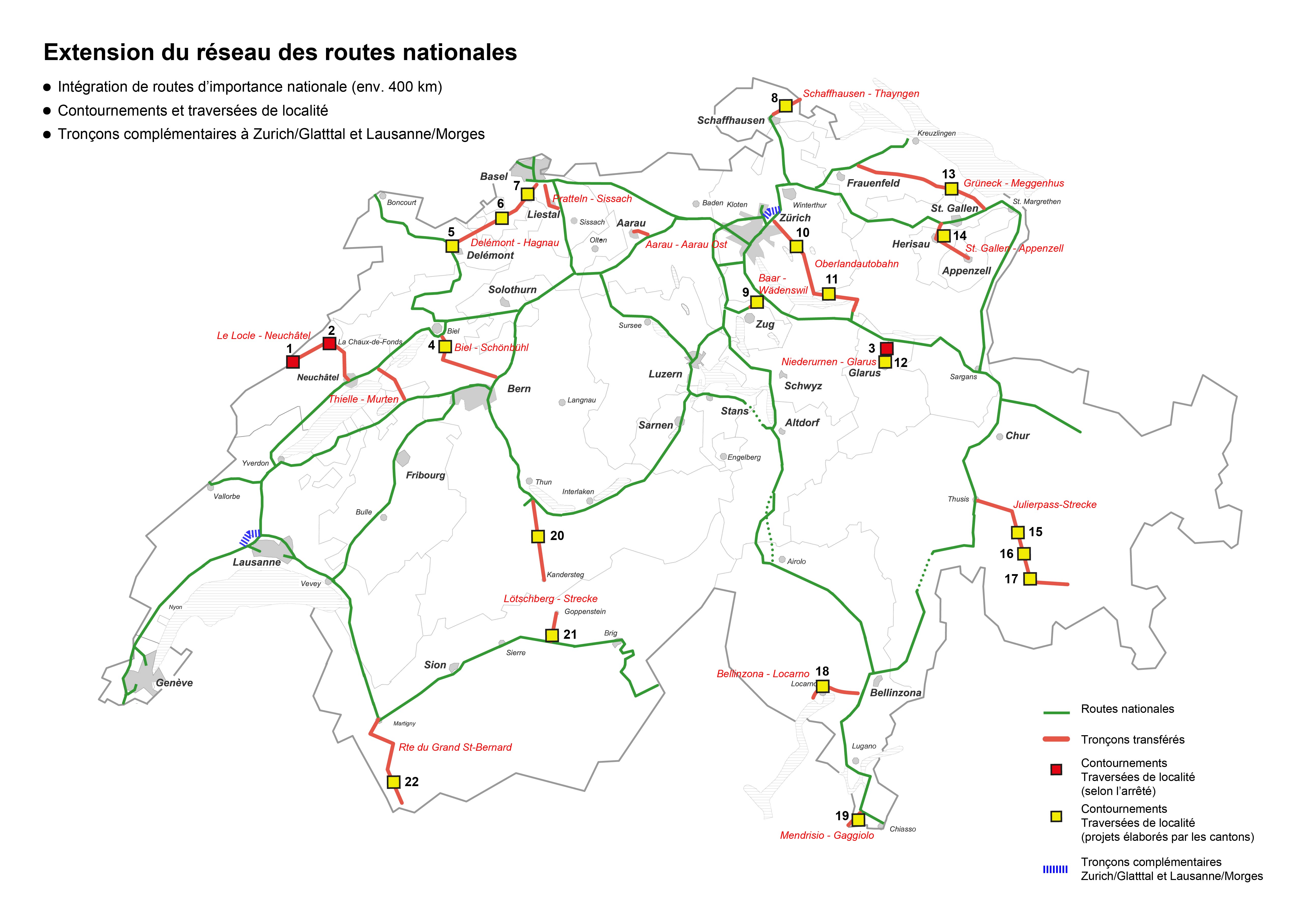 Extension du réseau des routes nationales