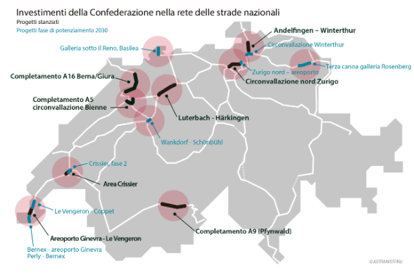 Investimenti della Confederazione nella rete delle strade nazionali